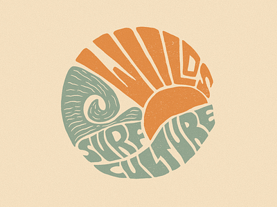 Wiilds Surf Culture badge brand identity branding graphic design illustration logo procreate retro typography vintage