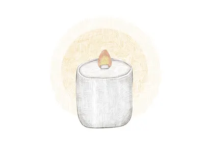 Candle Illustration candle candlelight candlestick custom digital fire flame illuminate illustration light scent texture