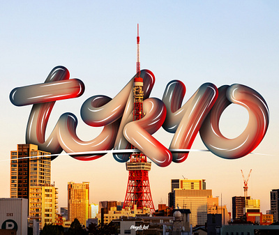 Tokyo lettering - video link in description 3d text angeloknf brush calligraphy font hand lettering inspiration japan lettering logo mixer brush photoshop tokyo type typography