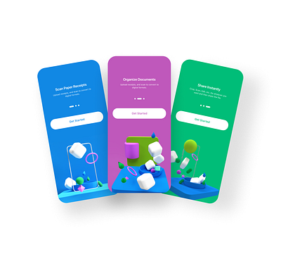Hatakae Onboarding 3d app design onboarding ui