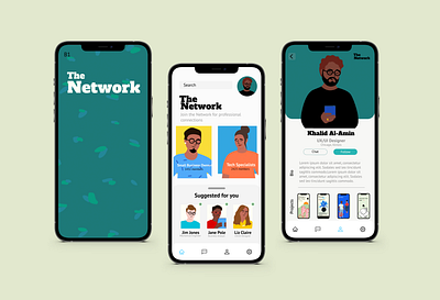 The Network design figma figma design framer illustration ios 12 ios app iosapp network networking social media social network ui uiux uiuxdesign ux