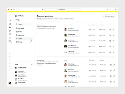 Team members — Untitled UI figma nav nav menu preferences settings sidenav table team team management ui ui design user interface user page users ux ux design