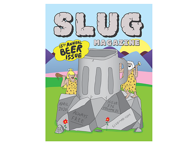 SLUG Magazine - Apr 2020 beer brew brewer brewerey caveman dinosaur hops mountains prehistoric