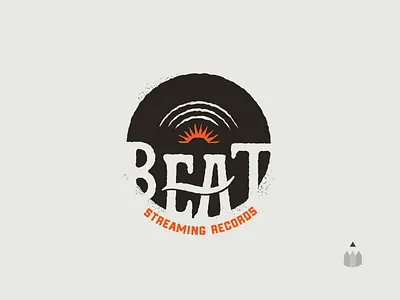 Daily logo challenge: Day 9 // BEAT Streaming 🎶 *Vintage vinyl daily logo challenge dailylogochallengeday9 illustration logo retro streaming vinyl