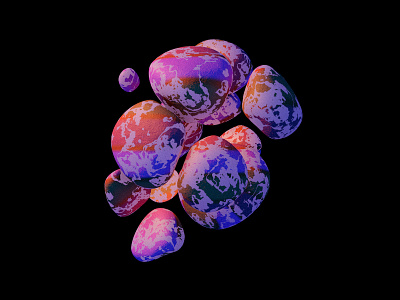 Pebbles c4d color design graphic modeling mograph render