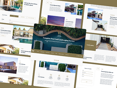 Pools and Landscaping Website Design clean landscapes landscaping minimal minimalism modern modern design pool ui ui ux ui design uidesign uiux web web design webdesign website website design