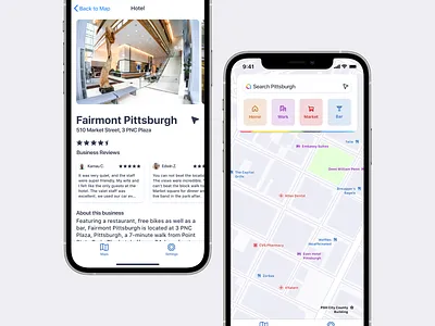 Qwant Maps iOS app—OpenStreetMap Client Concept app apple apple maps concept google google maps ios iphone maps navigation qwant search travel ui