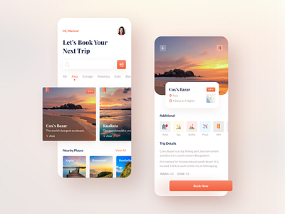 Trip Mate - Booking App 2020 trend clean design dribbble best shot flat icon minimal popular trendy typography ui uidesign ux vector