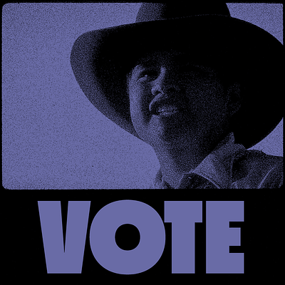 Cowboy Blue Vote experiment halftone texture vote