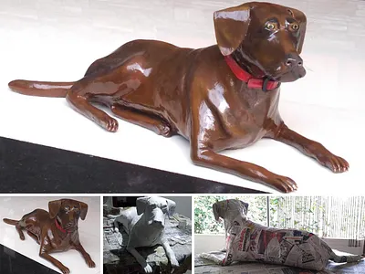 Paper Sculpture - Labrador artwork concept design dribbble labrador newspaper sculpture paper paper art sculpture