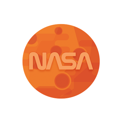 NASA Mars art design exploration flat geometric icon illustration illustrator light logo mars minimal nasa orange red shadows simple space vector yellow