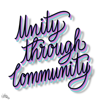 Unity through Community illustration procreate typogaphy