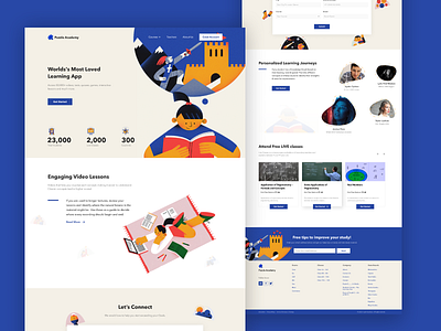 Puzzle Academy - Lending Page adobe xd app branding clean design figma illustration lending page logo online study sketch student project teacher typography ui ux webdesign