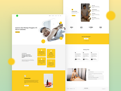 Online Massage service website agency branding clean design color flat illustration landing page minimal service typography ui ux vector webdesign website