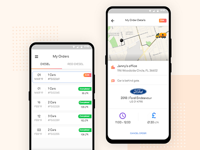 Live tracking app application design fuel illustration live mobile mobile app tracking ui ux