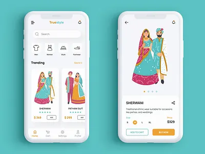 Ethnic Fashion Store Concept app concept app design branding clean color design figma illustration mobile ui ux