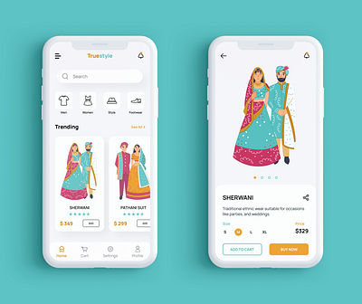 Ethnic Fashion Store Concept app concept app design branding clean color design figma illustration mobile ui ux