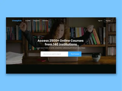 Online Courses Website course design education education website landing page tutor ui ux