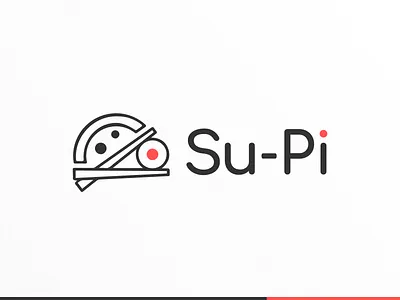 Su-Pi | Logo Design for Sushi & Pizza Restaurant branding food line logo logo variations logodesign pizza restaurant restaurant logo simple logo simple logo design sushi