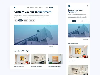 Apartment Website Exploration agency android app blue browse clean dashboard design iphone ui ui design uiux ux web website white whitespace