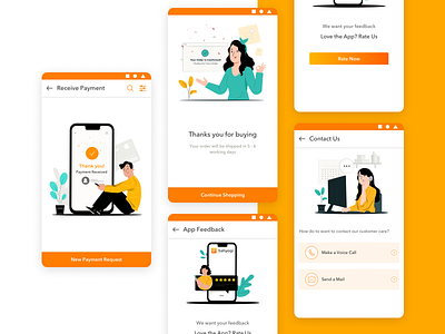Sahyogi Payment Confirmation+Feedback Screen illustraion mobile app design uidesign uiux ux design
