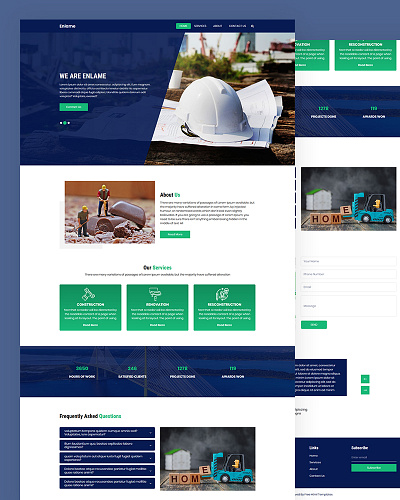 Enlame architecture bootstrap business construction contemporary css html5 responsive template