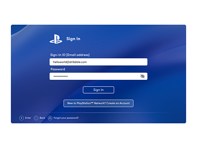 Playstation Login Page UI design designing figma games ps4 ps5 ps login page login screen login ui playstation playstation5 ps5 sony sony playstation ui ui design