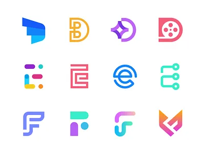 DEF branding d logo e logo f logo flat logo gradient logo identity lettermark logo mark modern negative space logo symbol tech technology