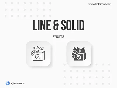 Line and Solid Icons apple bag food fruit graphic icon icons line peach perfect pixel solid style vector vegetables watermelon
