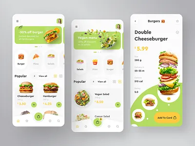 Food Delivery - App Ui 🍔 app burger card concept cook delivery delivery app fastfood food food order food ordering ios menu minimal mobile pizza ui ux