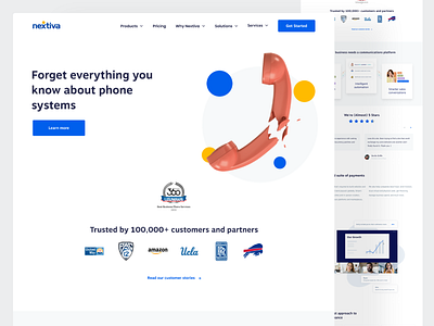 Nextiva - Modern Phone System Website Design clean design crm marketing marketing agency marketing campaign marketing design marketing site marketing systems marketing website phone systems ui ui design ux webdesign website website banner website design