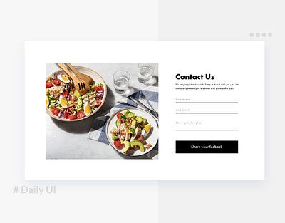 Daily UI / contact form contact dailyui foodwebsite uiux