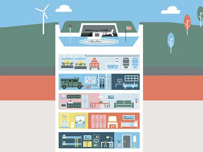 Bunker Detail WIP bunker covid19 detail editorial illustration illustration infographic