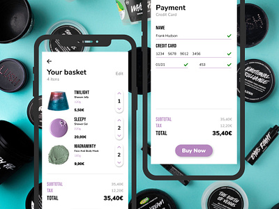 Lush Check Out app bank bank app checkout dailyui lush ui uidesign ux uxui