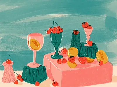 Still Life brush colors composition design dribbble editorial illustration foodillustration fruitillustration fruits illustration procreate summer texture