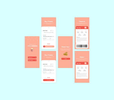 Ticket booking & check-in ux design visual design xd xddailychallenge