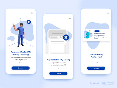 New AR PPE training app augmented reality branding design layout minimal onboarding ui ui ui design ux virtual reality visual vr
