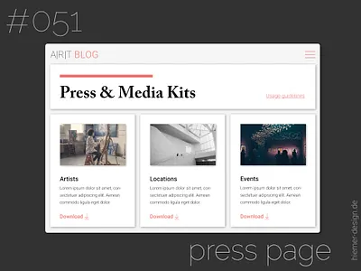 DailyUI 051 press page 051 art blog blog page daily 100 daily ui dailyui dailyui 051 dailyui051 dailyui51 dailyuichallenge media kit press kit press page stillgoing webdesign