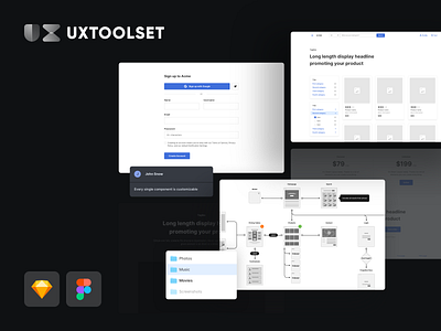 UXToolset launched 🔥 components diagram figma flow flowchart handoff sitemap sketch ui userflow ux uxtoolset wireframe