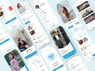 Ecommerce App UI adobe adobe illustrator apparel appdesign bluetheme branding clean design designoweb icon illustration logo minimal mobileui notifications services theme typography ux xdadobe