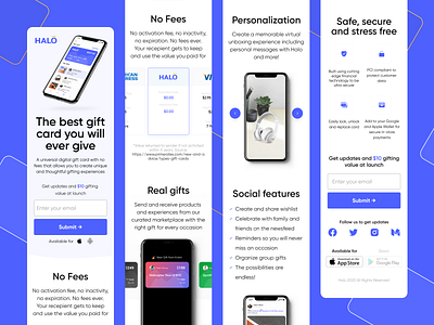 Halo · Tech startup app bussines card clean design figma gift gift card landing page start up ui ux web web design