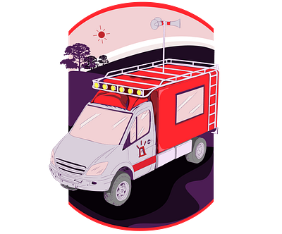 Jambulance Illustration branding design illustration van