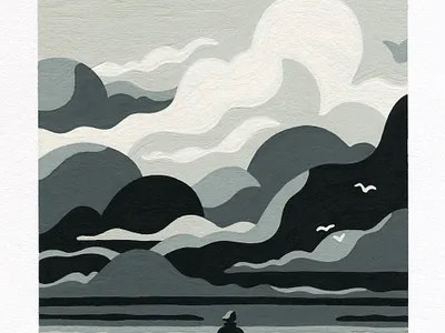 Landfall. (Crop) acrylic acrylics art artist illustration illustrator landscape molotow painting posca priya mistry sea storm