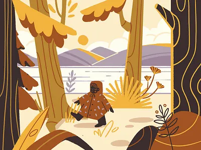 Autumn autumn character editorial flatdesign forest illustration mograph photoshop ui