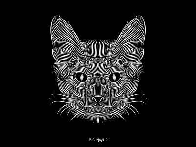 The Cat design illustration vector 徽标 插图