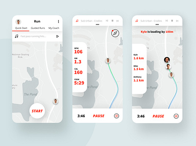 Running App - Light Mode active mobile app mobile design mobile ui popular shot running sport sports design trendy ui ux ui design ui designer ux design ux designer