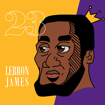 The King 23 LBJ basketball graphic design illustration la lakers lakers lebron lebron james vector art