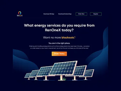 Solar Energy Landing Page design homepage design minimal renewable energy service app typography ui design website website design