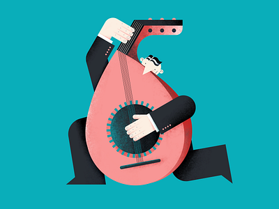 My lute 6 characterdesign color design digital flat hands illustration lute musician number people six strings