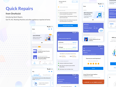 Quick Repairs from OneAssist app design appliance repair on demand product user experience user interface